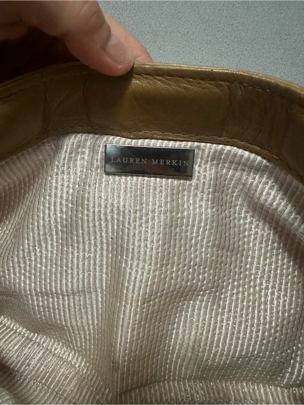 π€ Lauren Merkin Louise Light Brown Leather Clutch - Picture 6 of 9